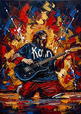 Korn Guitarist Abstract Oil Painting