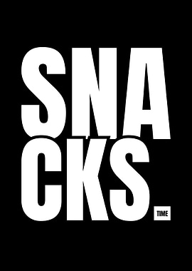 Snacks Time Minimalist Typography Poster