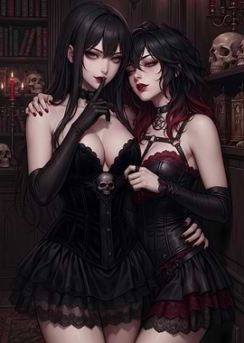 Sexy Halloween Goth Girls Anime Vampire Lady