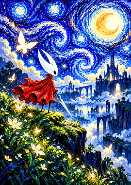 Hornet in Starry Night Landscape