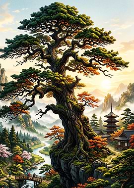 Ancient Japanese Mountain Temple