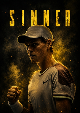Jannik Sinner Tennis Poster