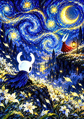 Hollow Knight Starry Night Fan Art
