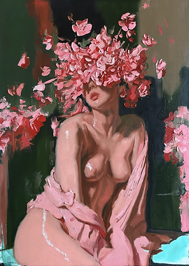 Woman with Floral Face Painting