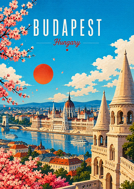 Budapest Hungary Travel Poster