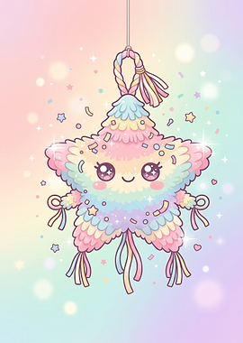 Cute Pastel Star Pinata