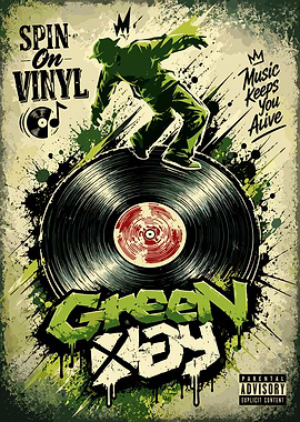 Green Day Vinyl Music Poster