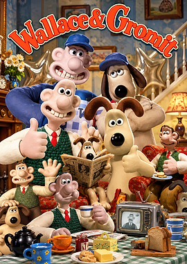 Wallace and Gromit Character Collage