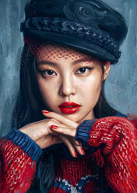 Oil Painting Portrait of Jennie Kim
