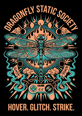 Dragonfly Static Society Gaming Graphic