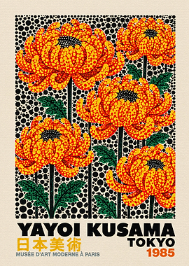 Yayoi Kusama Floral Art Poster