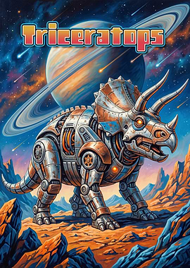 Mechanical Triceratops in Space