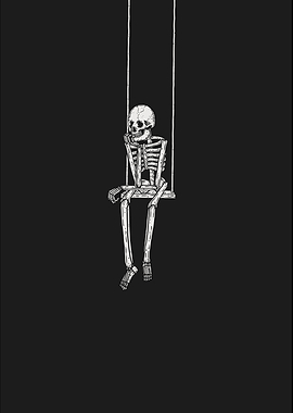 Skeleton Sitting on a Swing