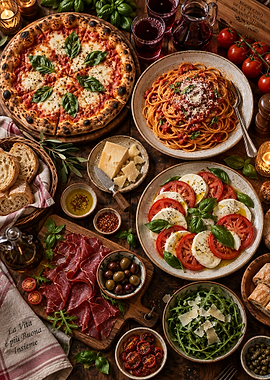 Abundant Italian Feast Table Spread