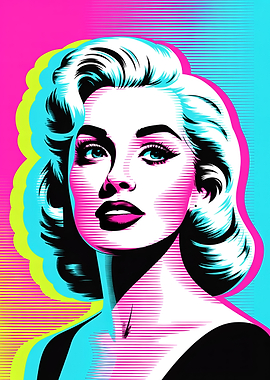Vibrant Pop Art Marilyn Monroe Portrait