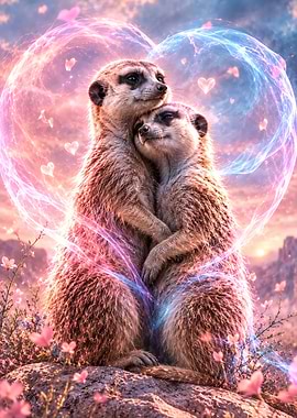 Loving Meerkats in Heart Aura