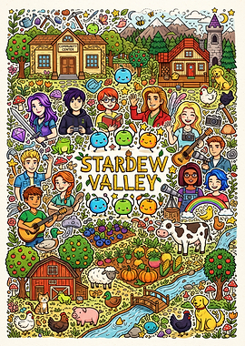 Stardew Valley Whimsical Character Illustration