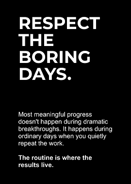 Respect The Boring Days Quote Poster