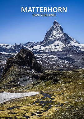 Matterhorn Mountain Switzerland Travel Poster