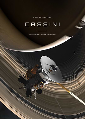 Cassini Saturn Orbiter Space Poster