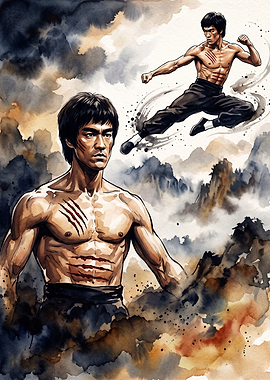 Martial Arts Legend Watercolor Art