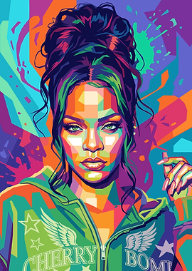 Pop Art Portrait of Rihanna
