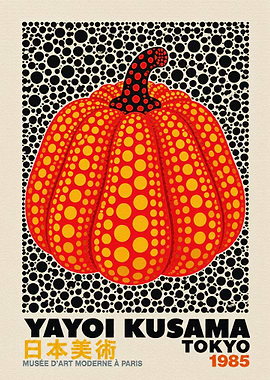 Yayoi Kusama Pumpkin Art Poster