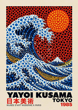 Yayoi Kusama Great Wave Poster