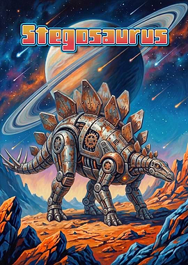 Stegosaurus Space Poster