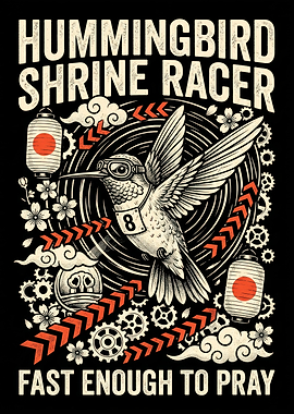 Hummingbird Shrine Racer Graphic Design