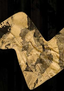Abstract Crumpled Paper Arrow Shape