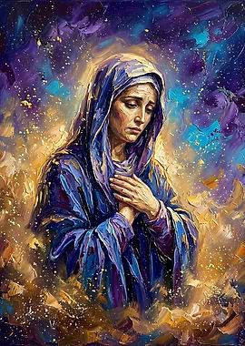 Oil Painting of Virgin Mary