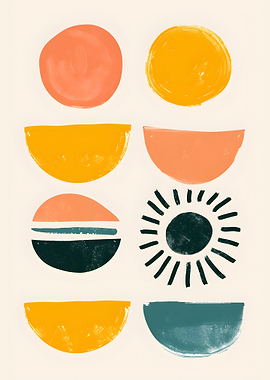 Mid-Century Modern Abstract Geometric Shapes