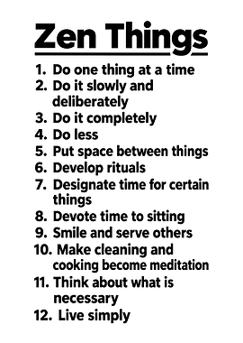 Zen Things Inspirational List Poster