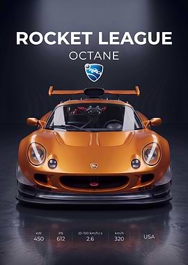 Rocket League Octane Car Poster