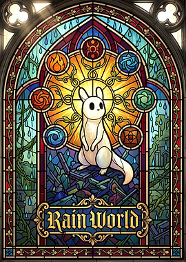 Rain World Stained Glass Art