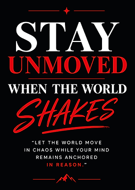 Stay Unmoved Motivational Quote Poster
