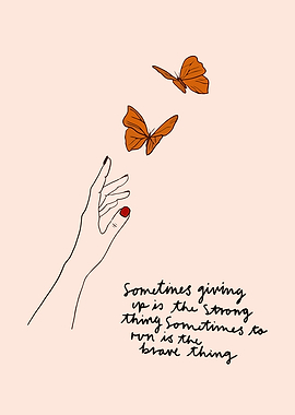Inspirational Hand and Butterflies Illustration