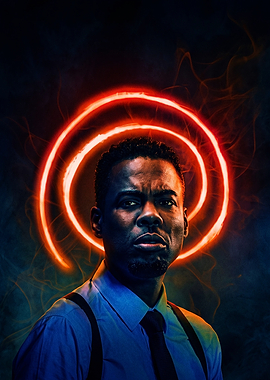 Detective Red Spiral Neon Art Poste