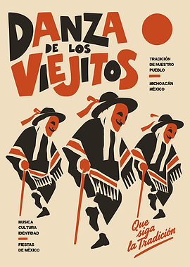 Danza de los Viejitos Mexican Poster