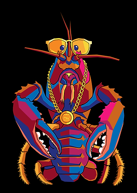 Cool Lobster with Sunglasses and Chain
