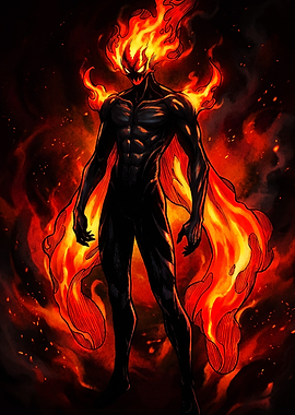 Fiery Dark Entity Character Illustration