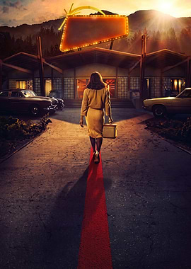 Motel Retro Mystery Cinematic Art