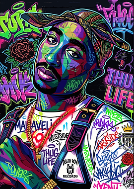 Tupac Shakur Pop Art Portrait