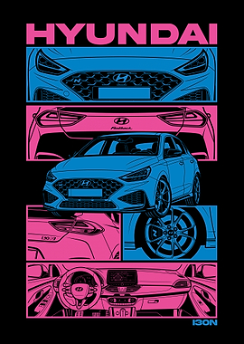 Hyundai i30N Fastback Graphic Poster