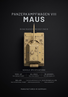 top view Panzerkampfwagen VIII Maus Tank Poster