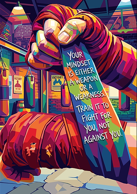 Boxing Mindset Motivational Pop Art Poster