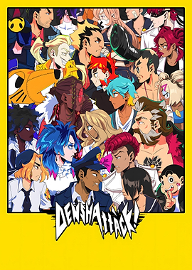 Densha Attack Anime Character Ensemble Poster