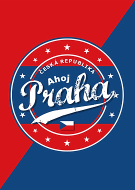 Ahoj Praha Czech Republic Travel Poster