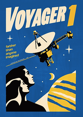Voyager 1 Space Exploration Poster
